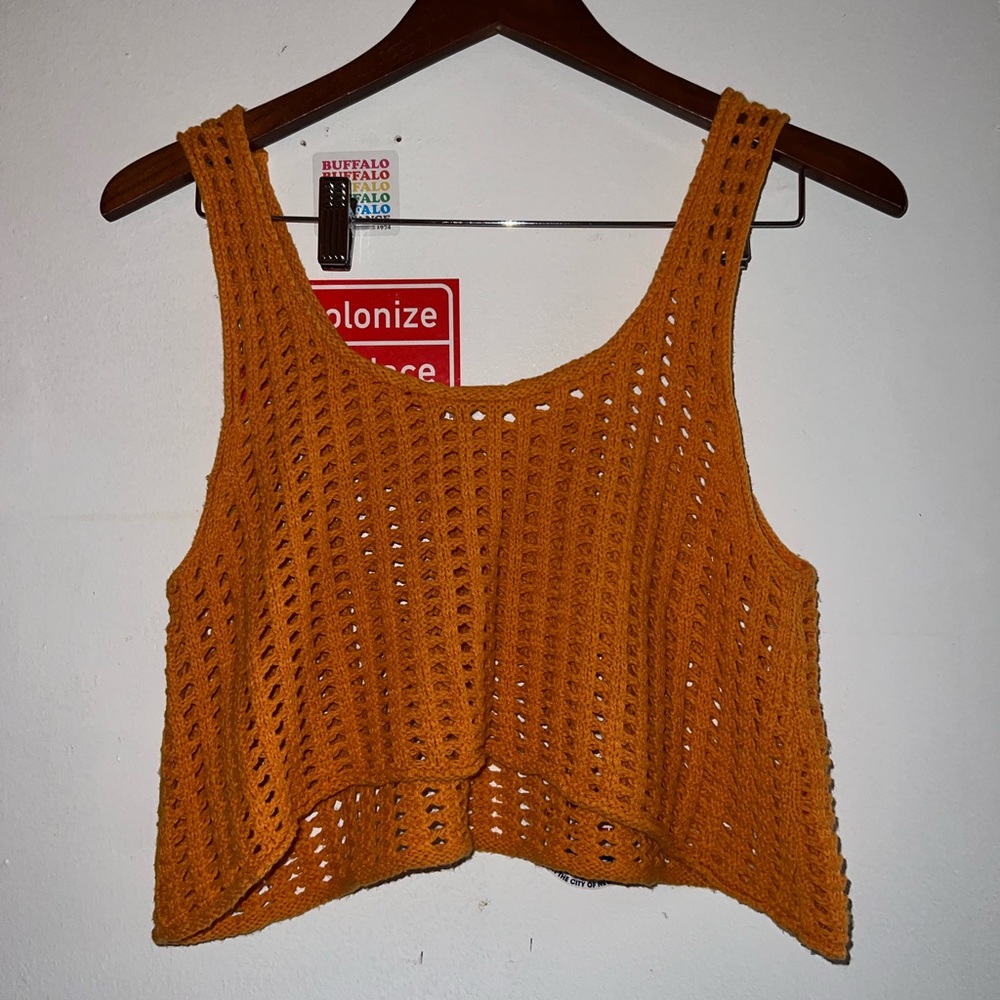 Orange crochet top